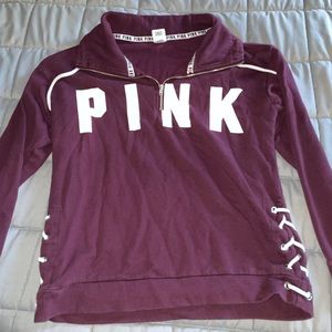 PINK quarter zip sweater